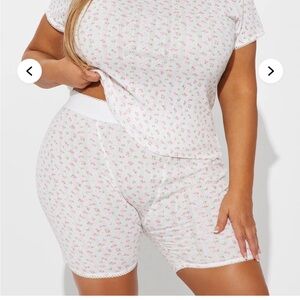 Fashion Nova Dreamy Era Pointelle pj boxer shorts pink coquette plus size 3X